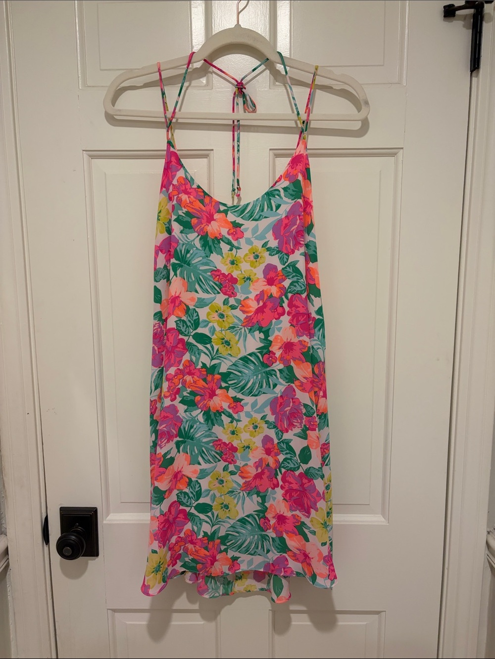 NYMPHE Floral Slip Dress — Pink, Green, Coral